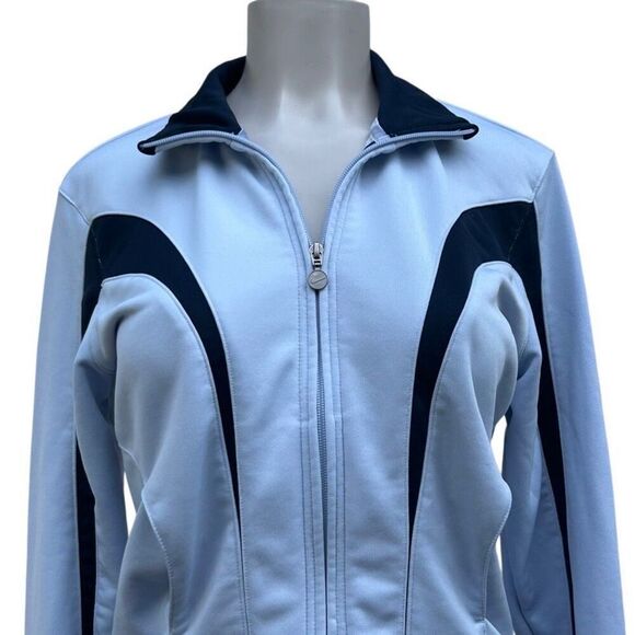 Nike Full Zip Jacket Women's Large Blue Two-Tone Athletic Long Sleeve Pockets - Picture 4 of 14